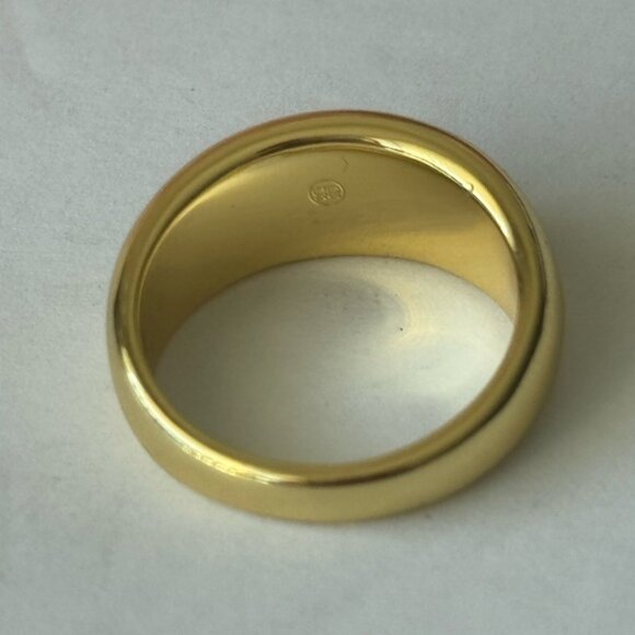 Gorjana Band Ring Nova Gold Plated Crystal Blue Sz.8 - Picture 10 of 11